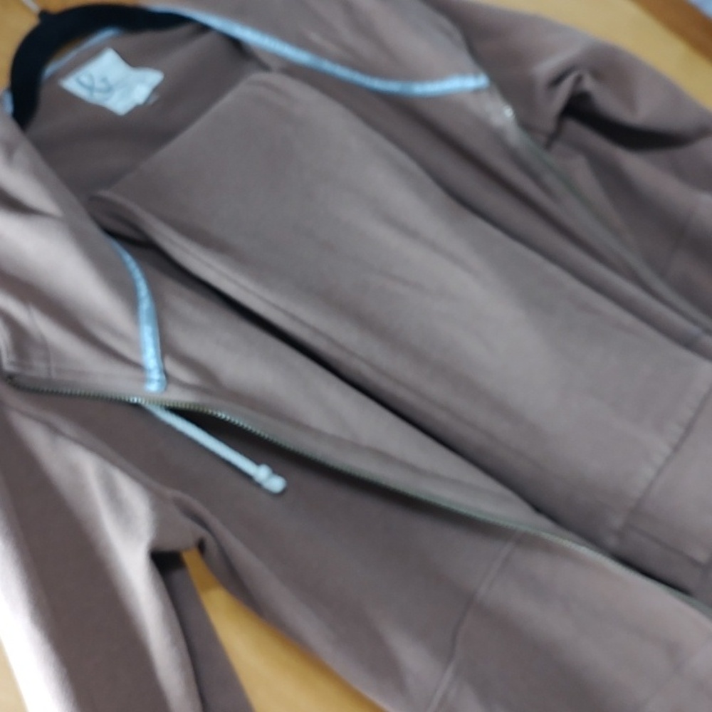 Brown Zip-Up Hoodie And Joggers Set